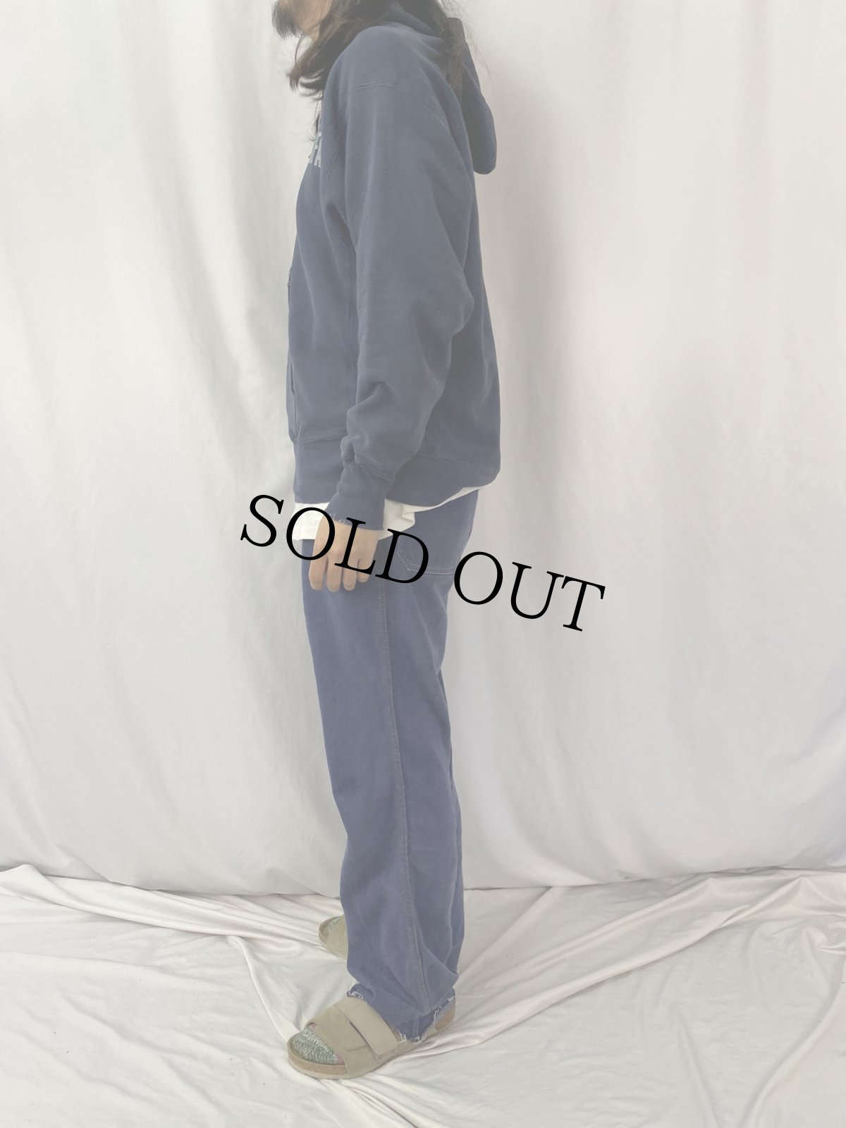 画像4: 70's Champion 青単色タグ REVERSE WEAVE USA製 "USAFA" プリントハーフジップスウェットフーディー NAVY L (4)