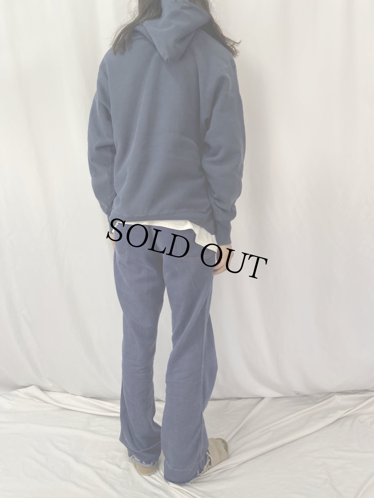 画像5: 70's Champion 青単色タグ REVERSE WEAVE USA製 "USAFA" プリントハーフジップスウェットフーディー NAVY L (5)