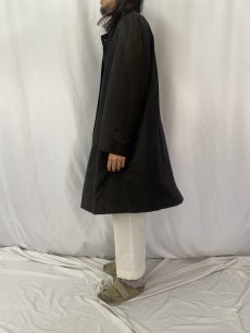 画像3: 80〜90's Burberrys' ENGLAND製 "ポリエステル×コットン" ステンカラーコート BLACK SIZE42 (3)