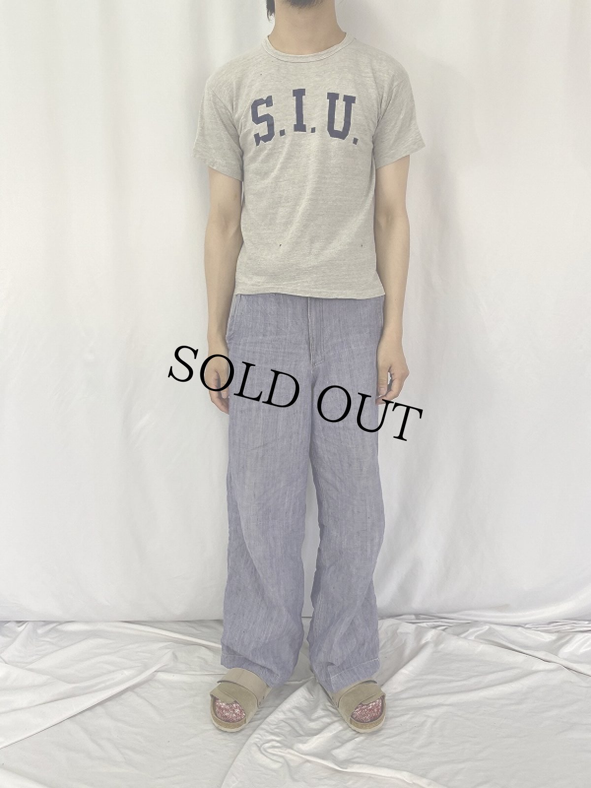 画像2: 60's Sportswear "S.I.U" プリントTシャツ M (2)