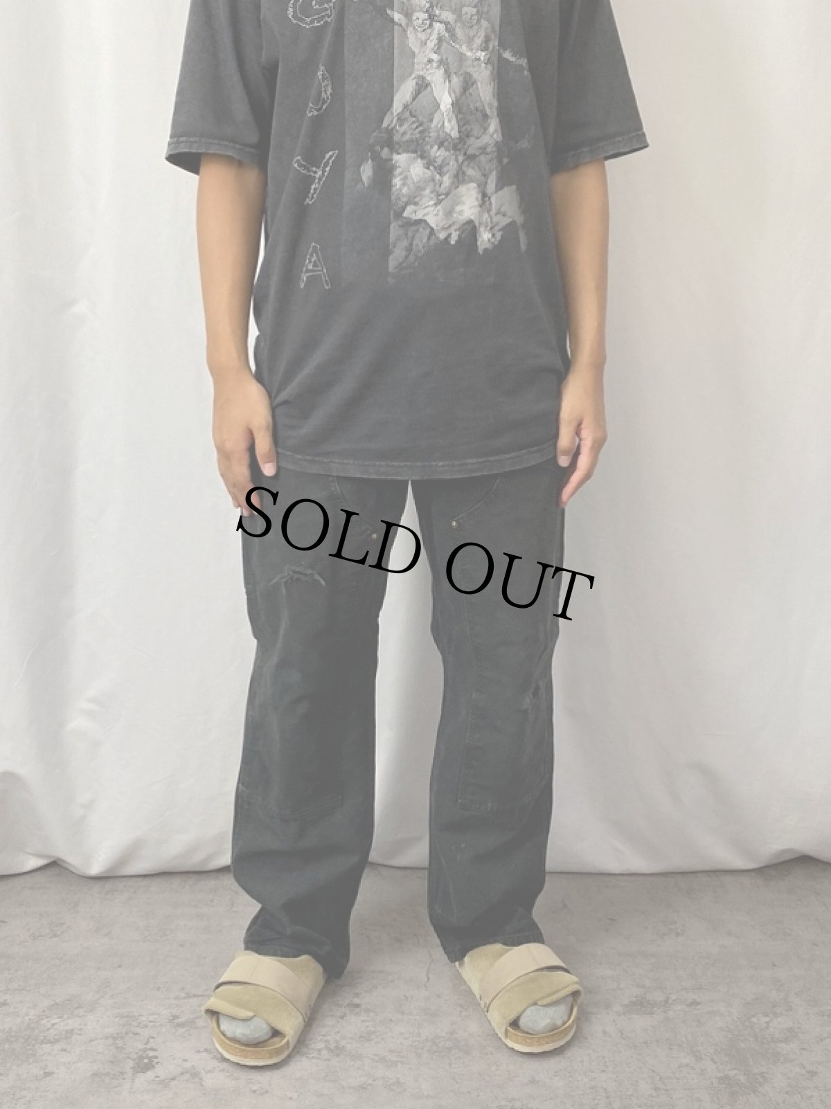 画像2: Carhartt ダブルニー ダックペインターパンツ BLACK W30 (2)