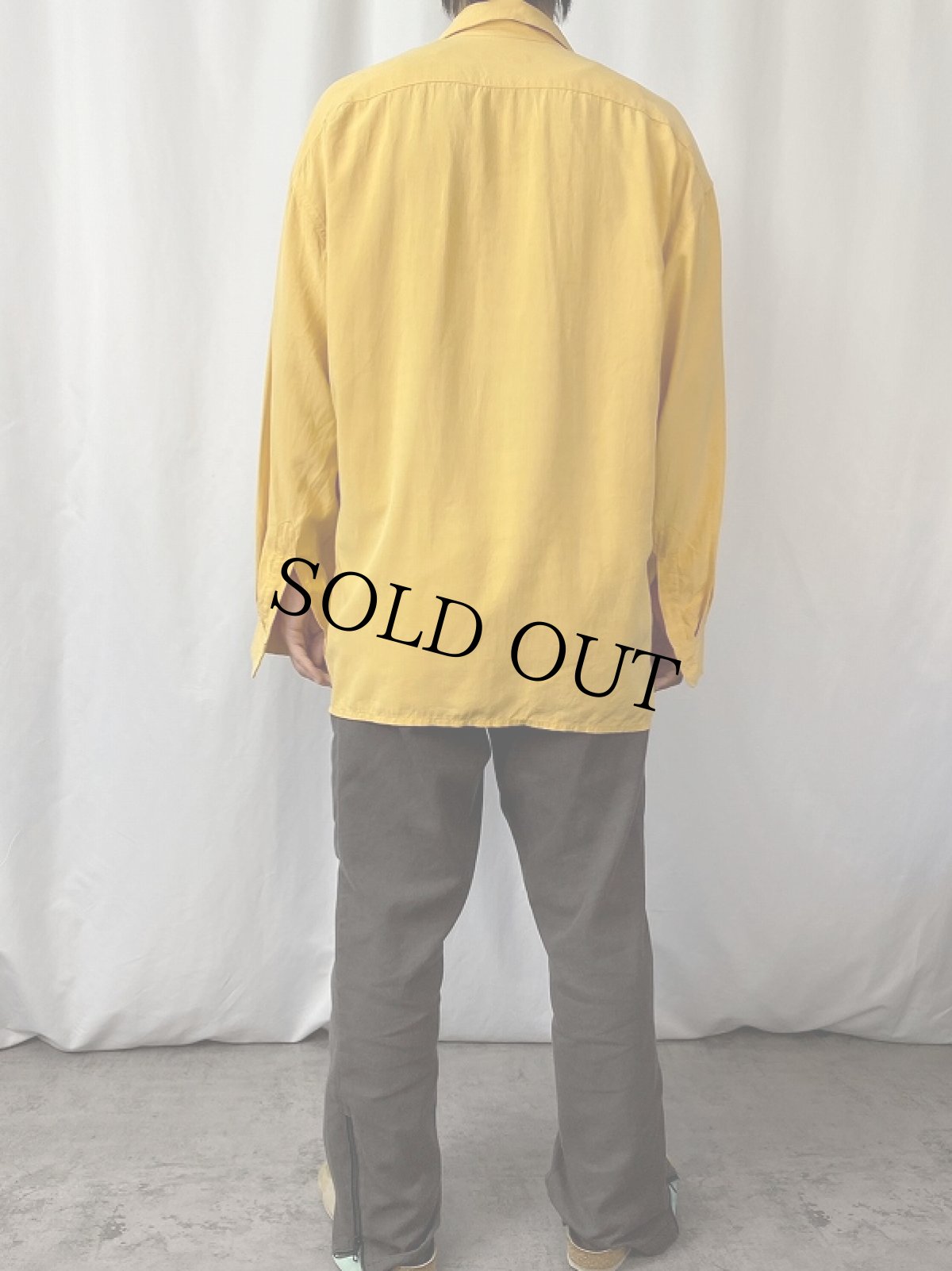 画像3: EURO 90's EQUIPMENT FRANCE製 シルク オープンカラーシャツ M (3)