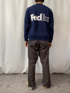 画像4: 90's FedEx USA製 企業ロゴプリントスウェット NAVY M (4)