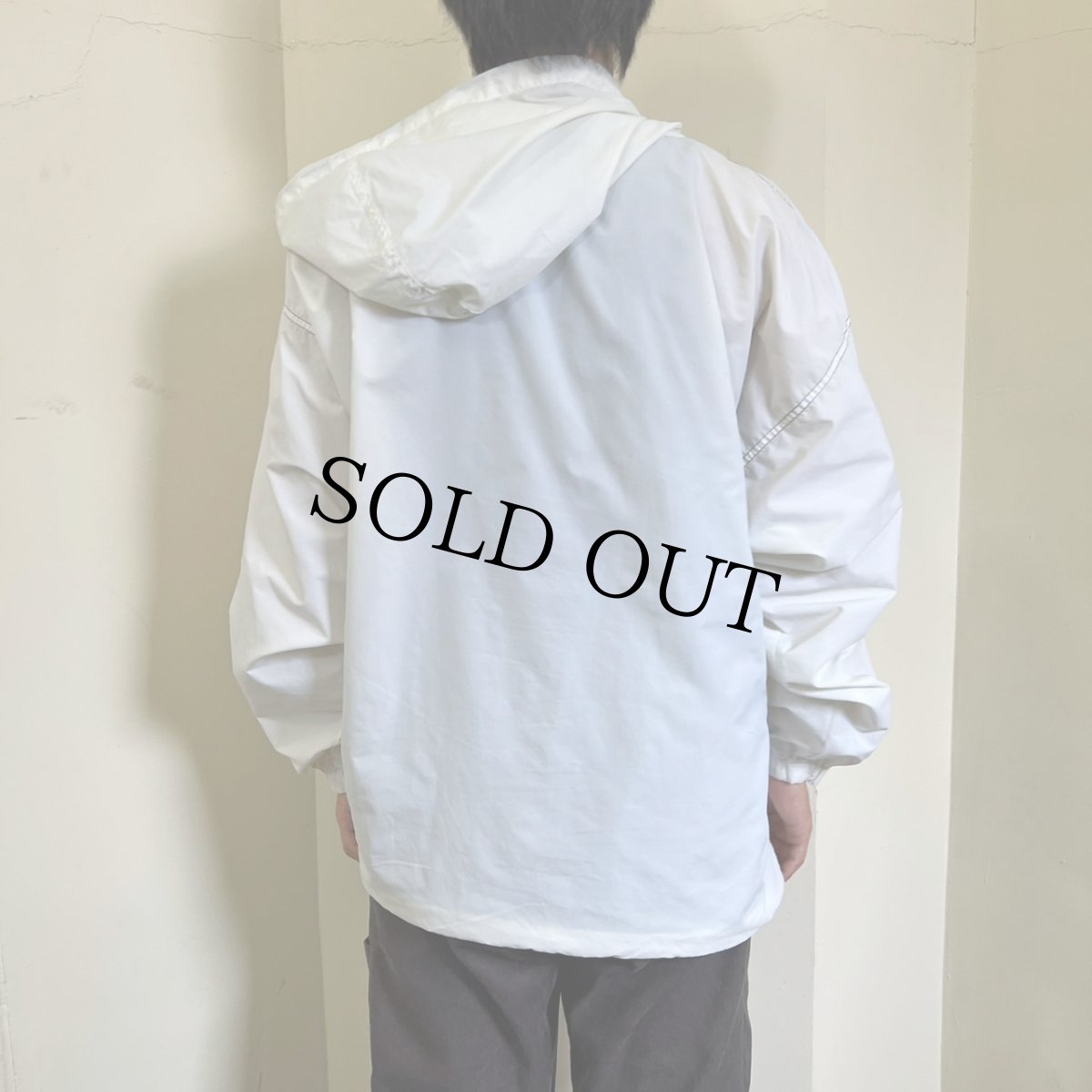 画像3: 90's UMBRO ロゴ刺繍 ナイロン アノラックパーカー L (3)