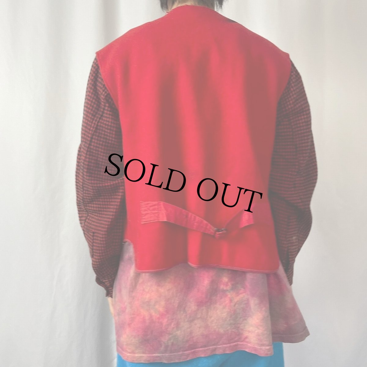 画像3: 50's Woolrich 針刺しシンチバック 切り替えデザイン メルトンカーディガン SIZE44 (3)