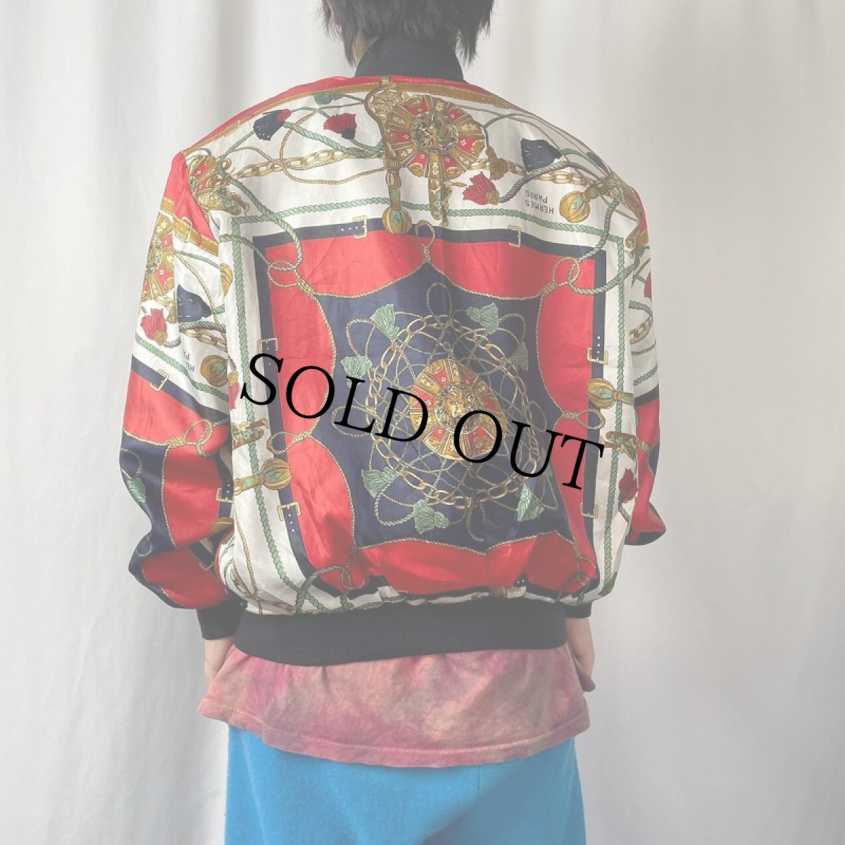 画像4: ブート HERMES PARIS スカーフ柄 シルクブルゾン (4)