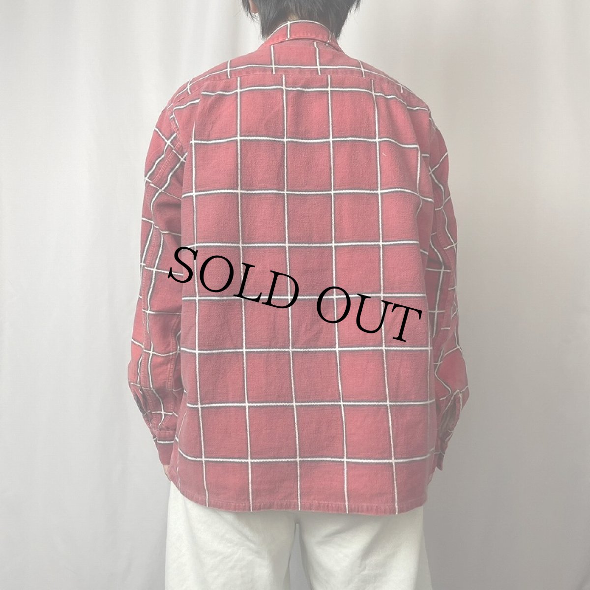 画像3: 60's チェック柄 オープンカラー プリントネルシャツ (3)