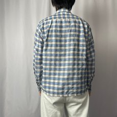 画像3: 60〜70's PILGRIM チェック柄 ダクロン×コットン オープンカラーシャツ M (3)