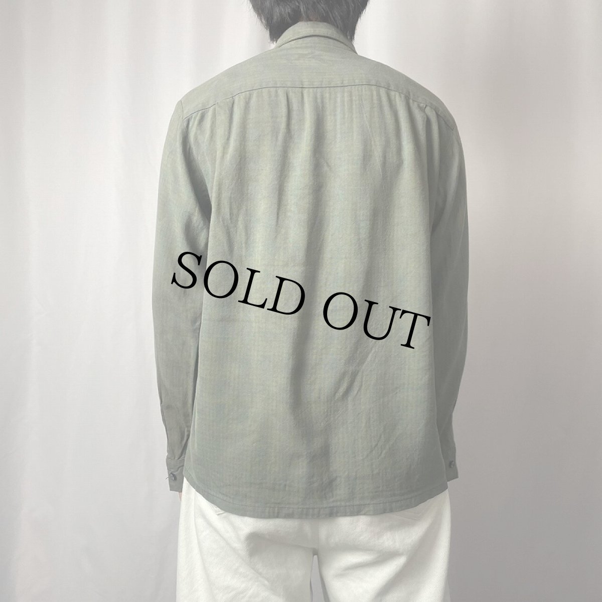 画像3: 60's Da Vinci オンブレーチェック柄 オープンカラーシャツ L (3)