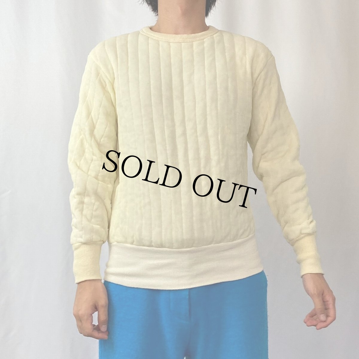 画像2: 70's Hollofil 808 USA製 キルティングスウェット L (2)