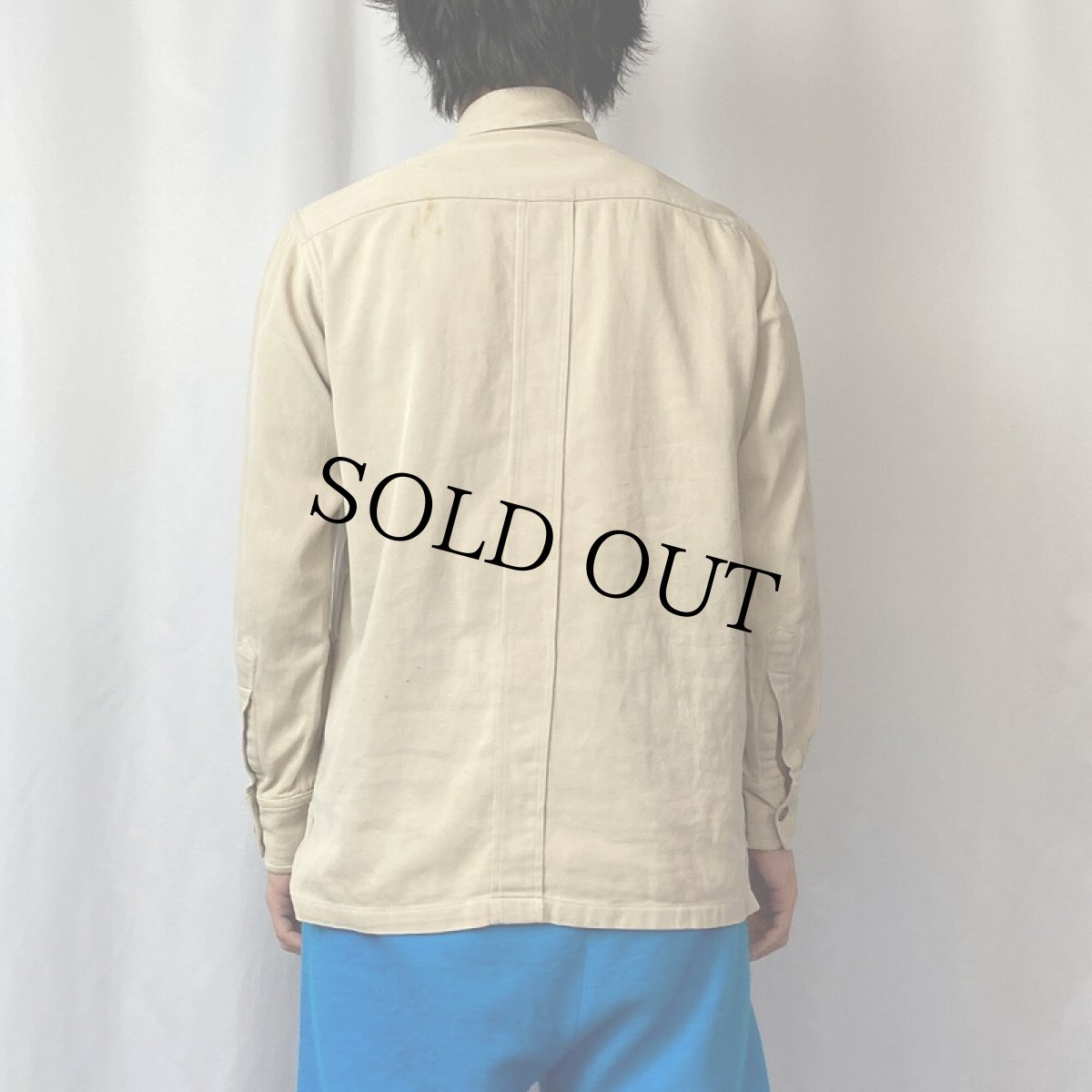 画像3: 40〜50's Manhattan コットンサファリシャツ SIZE2 (3)