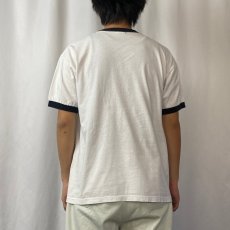 画像3: 2000's キャラクターパロディプリントリンガーTシャツ M (3)