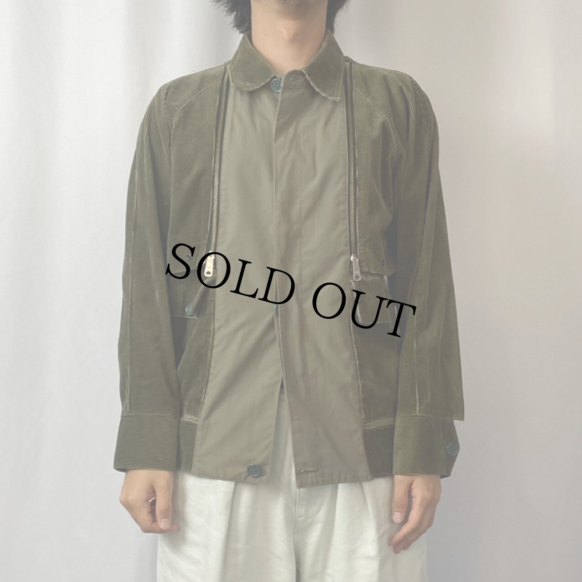 画像2: SHIFENG 切り替えデザイン コーデュロイジャケット (2)