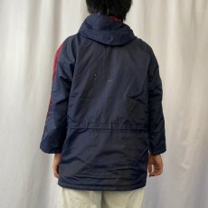 画像3: 90's UMBRO ロゴ刺繍 ナイロンベンチコート NAVY LB (3)
