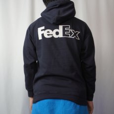 画像3: 90's FedEx 企業ロゴプリントスウェットフーディ NAVY S (3)