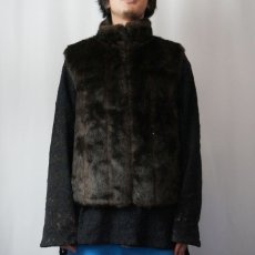 画像5: 【SALE】 Giacca リバーシブル フェイクファーベスト BROWN L (5)