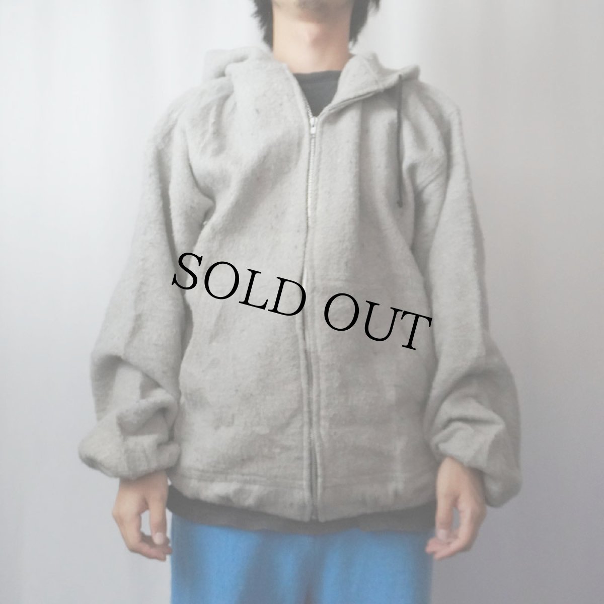 画像2: 90's EARTH RAGZ ネップ混 フリースジップパーカー XL (2)