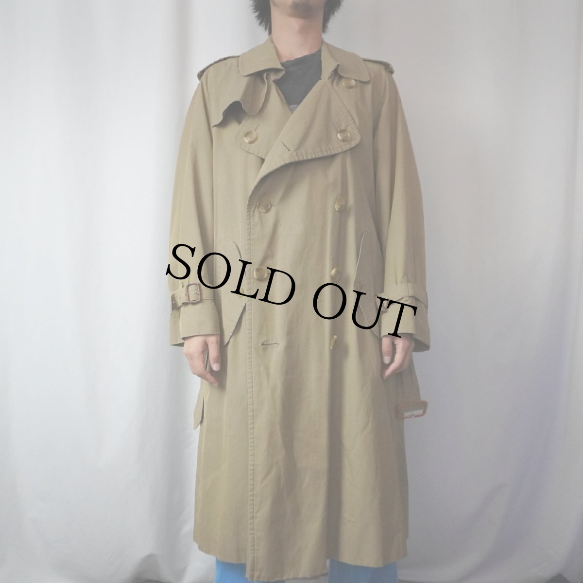 画像2: 80〜90's Burberrys' ENGLAND製 コットンギャバジン ダブルブレストトレンチコート (2)