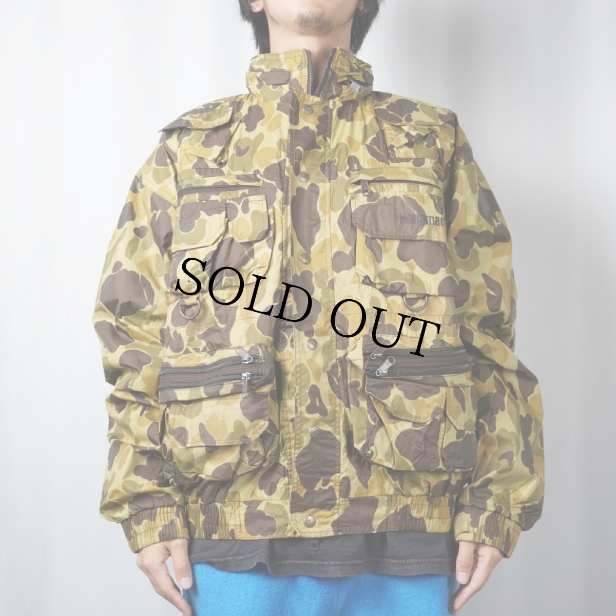 画像2: 90's Lakestream by HODGMAN ダックハンターカモ柄 ナイロンフィッシングジャケット M (2)