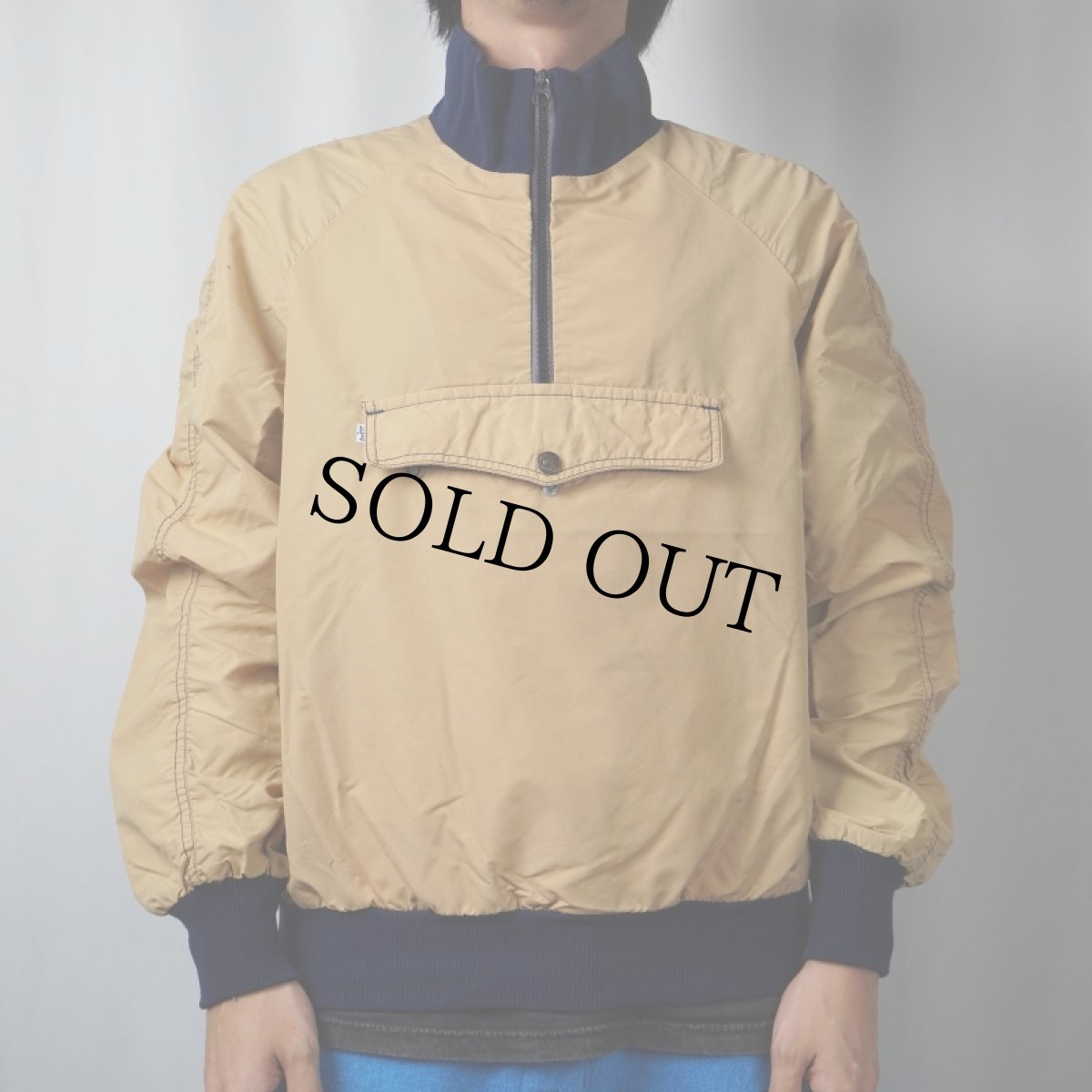 画像2: 70's Levi's ハーフジップ ナイロンプルオーバージャケット M (2)