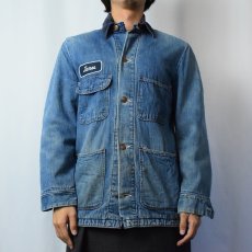 画像2: 70's Wrangler ワッペン付き ブランケットライナーデニムカバーオール SIZE36 (2)