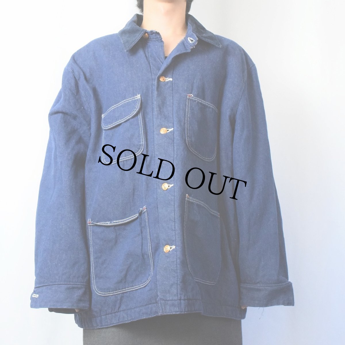 画像2: 70's Wrangler ブランケットライナーデニムカバーオール SIZE52 (2)