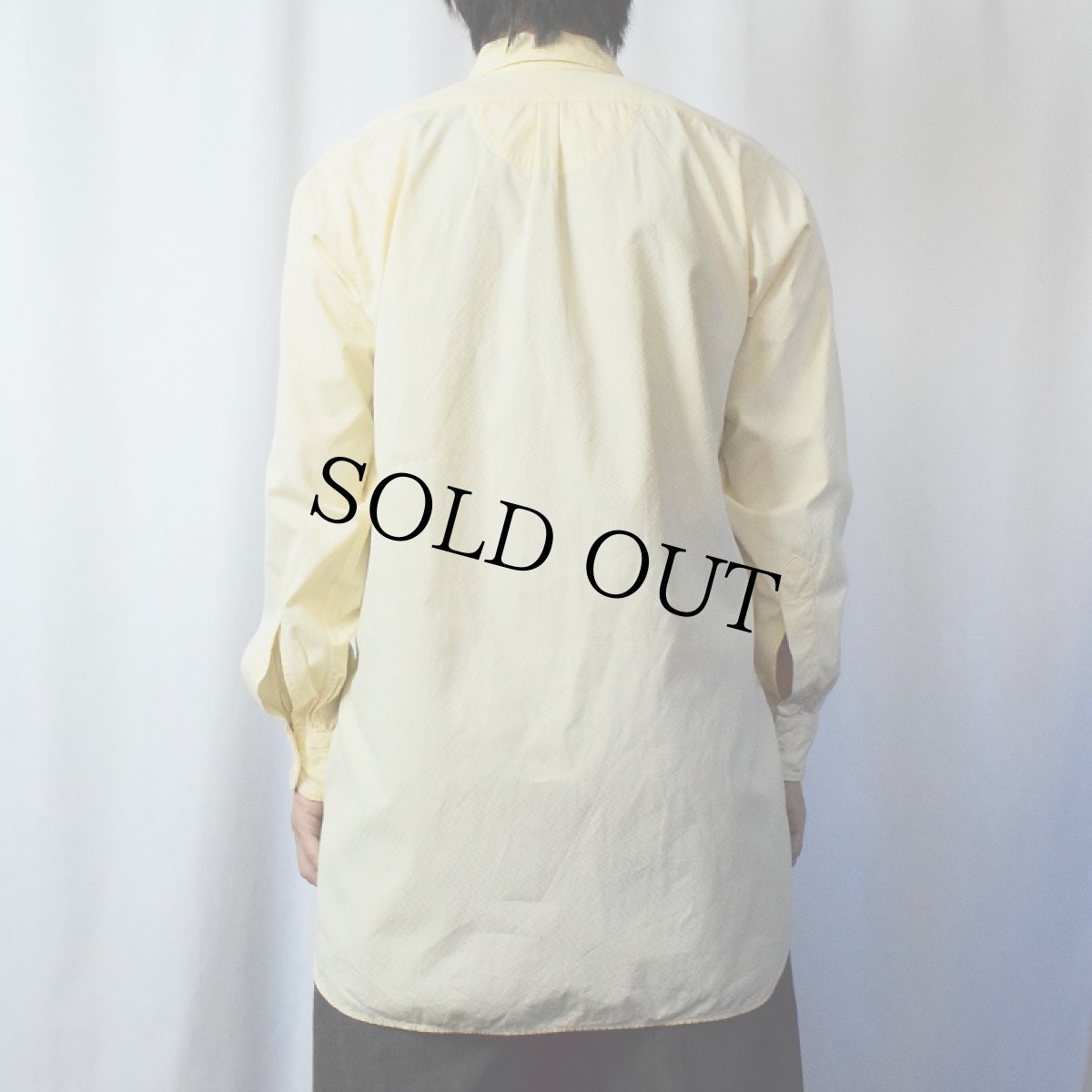 画像3: 〜40's SANFORIZED 織柄 マチ付きコットンシャツ (3)