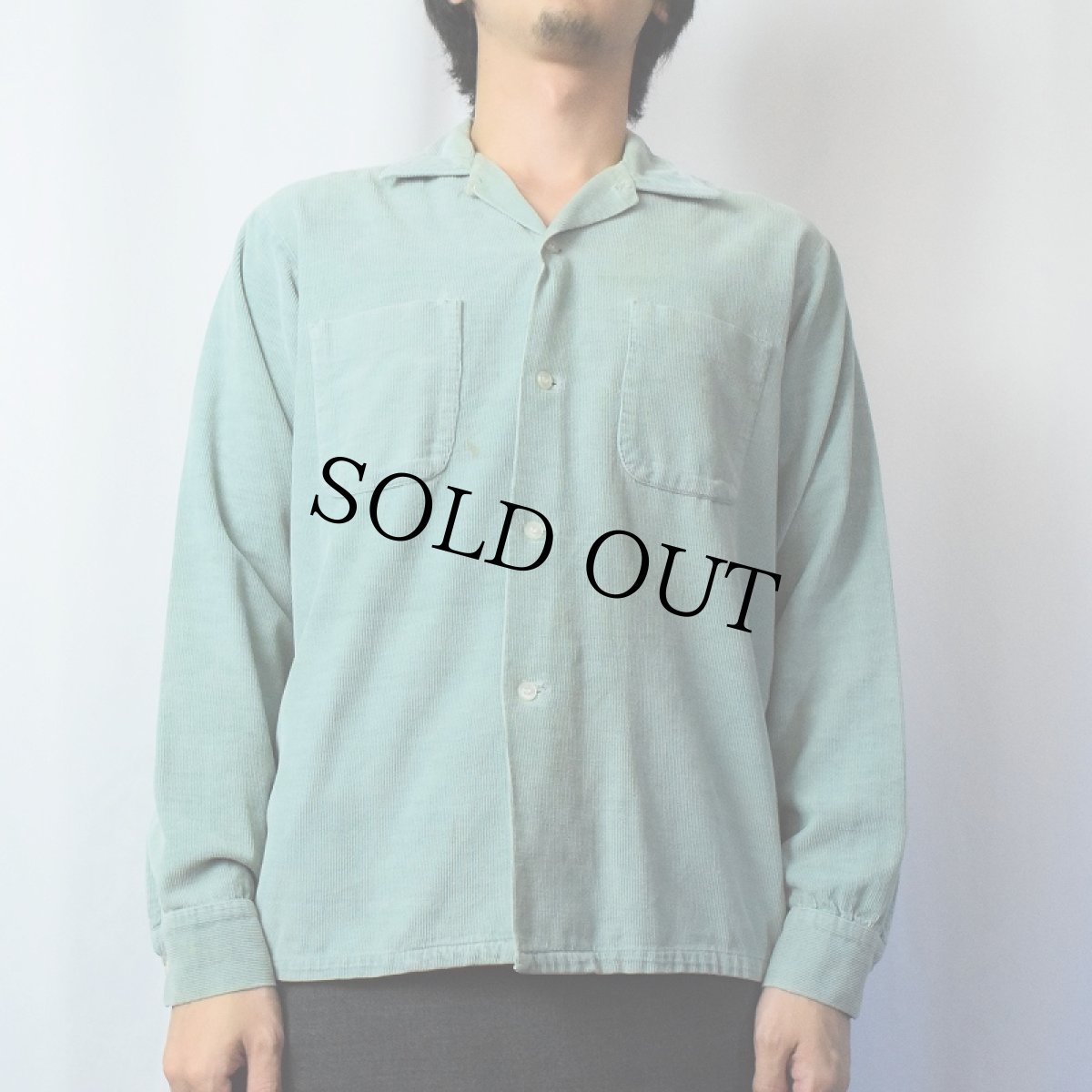 画像2: 50〜60's CAMPUS USA製 コーデュロイオープンカラーシャツ M (2)