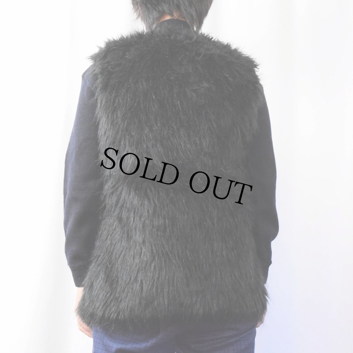 画像3: WENXI フェイクファーベスト BLACK XXXL (3)