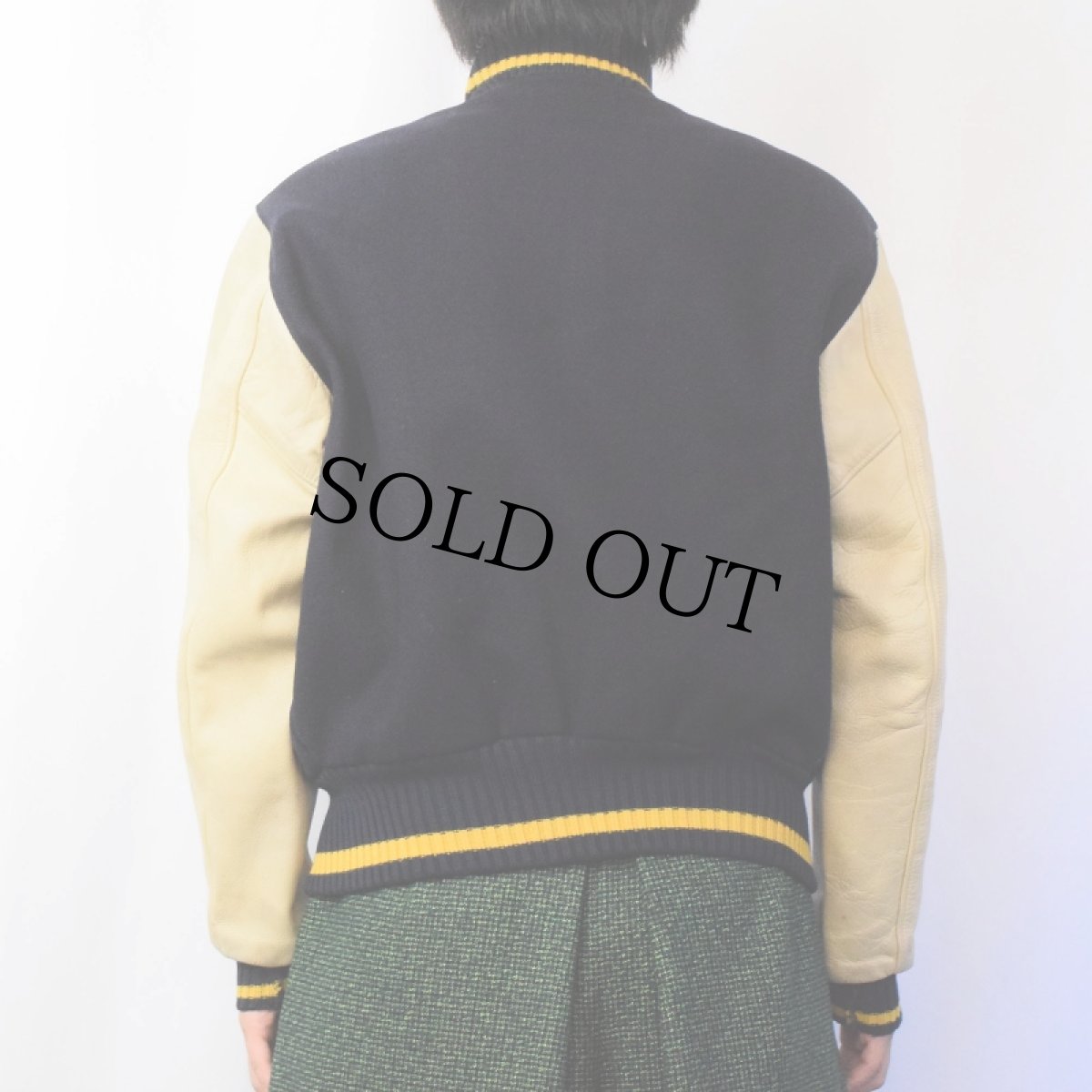 画像3: 70〜80's Allion AWARD Jacket レザー×メルトンウールスタジャン NAVY (3)