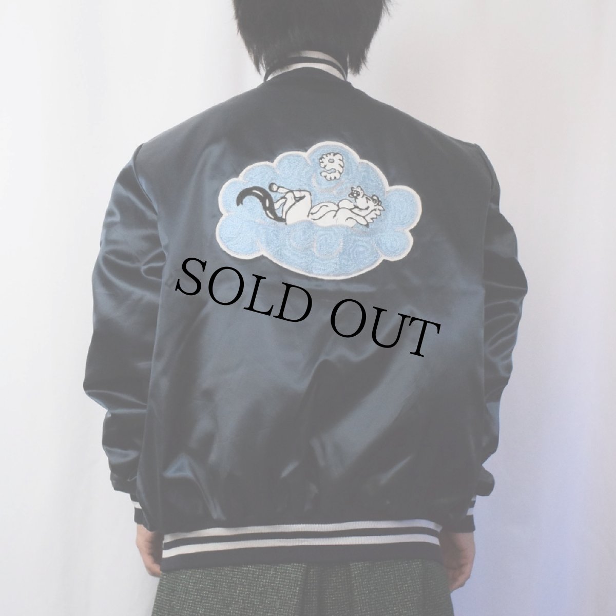 画像4: 【SALE】 90's Rennoc USA製 "Dan Cloud Nine" 馬刺繍 中綿ナイロンスタジャン NAVY XXL (4)