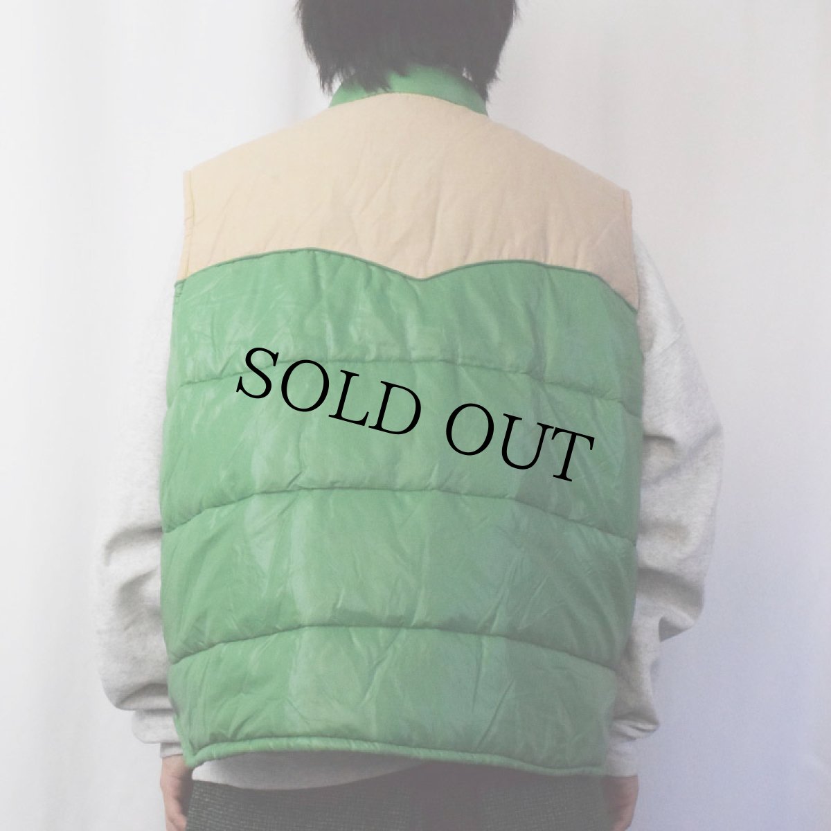 画像3: 70's Swingster USA製 パッチ付き ウエスタン中綿ナイロンベスト XXL (3)