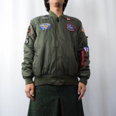 画像2: 民間品 ALPHA INDUSTRIES,INC. パッチ付き MA-1 フライトジャケット SIZE YL (2)