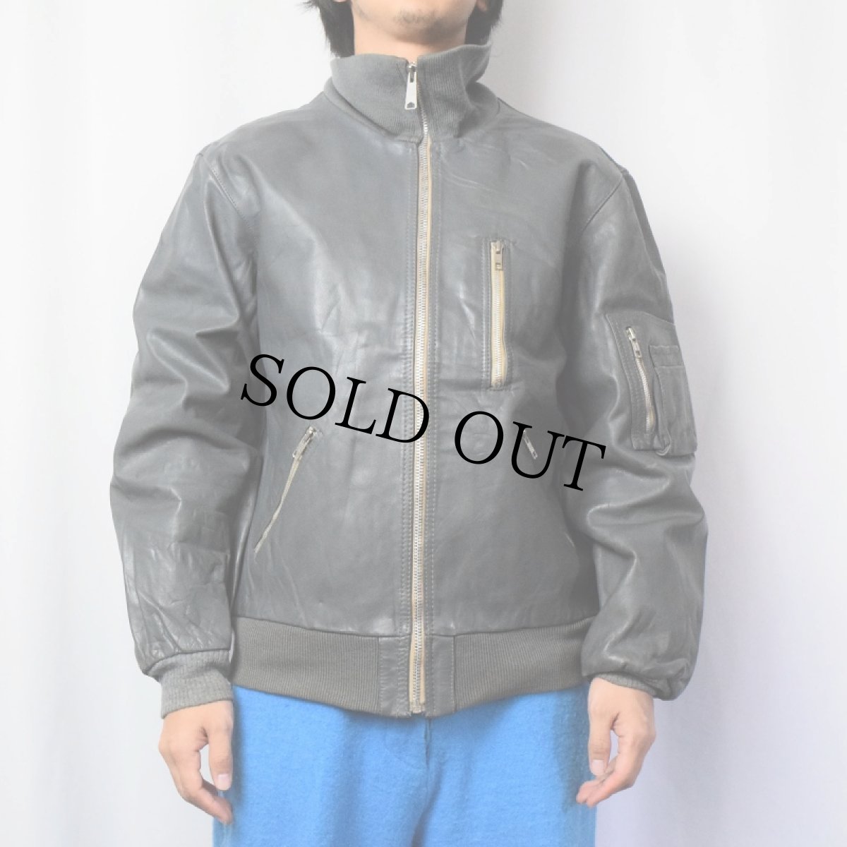 画像2: 民間品 ドイツ軍 フライトレザージャケット SIZE56 (2)