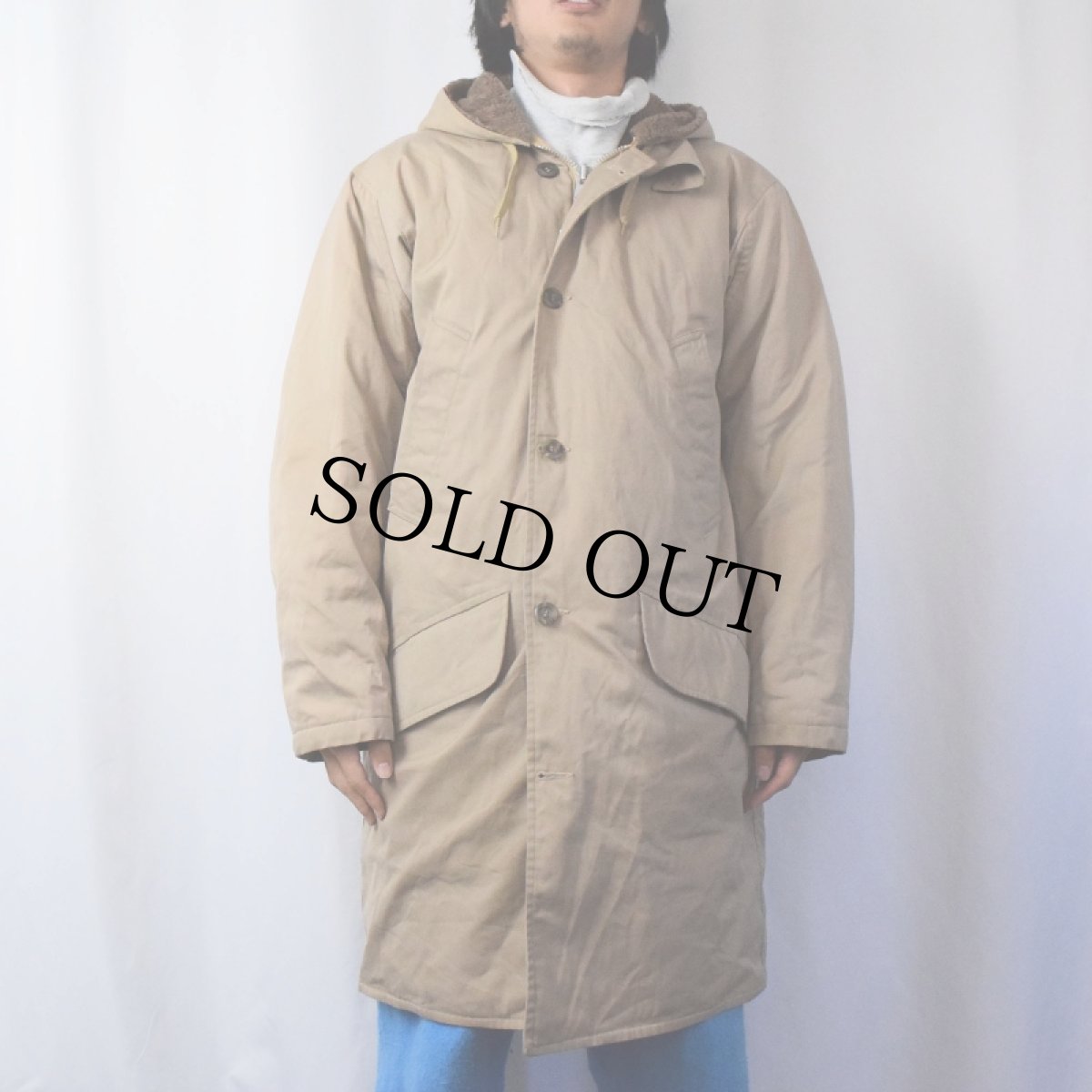 画像2: 70's L.L.Bean 筆記体タグ B-9 TYPE ラビットフードコート M (2)