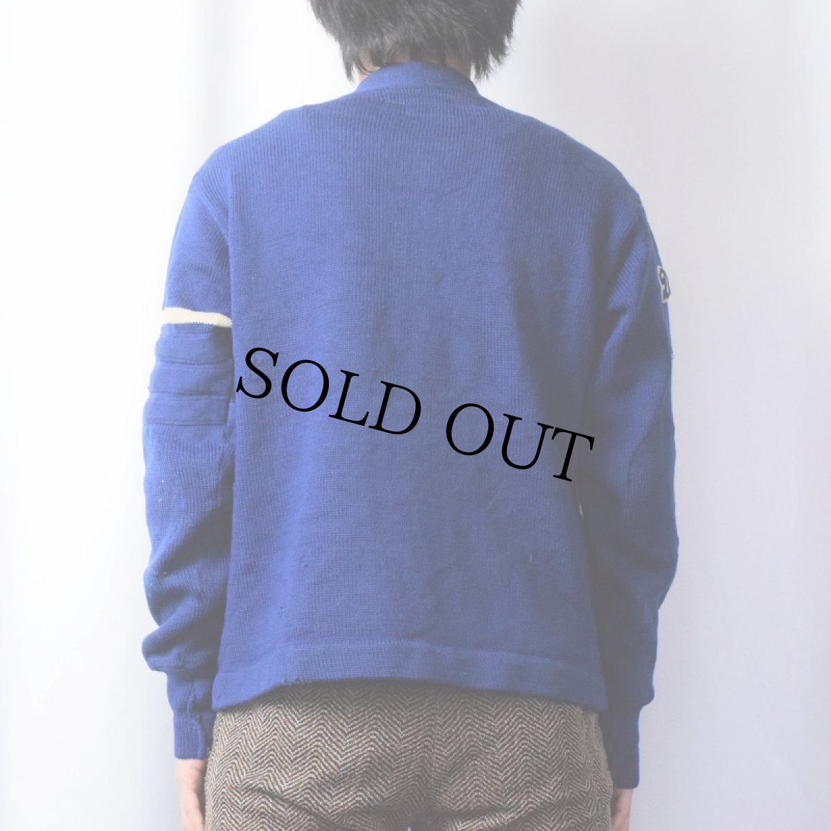 画像3: 50〜60's LASLEY KNITTING CO. ウールレタードニットカーディガン (3)