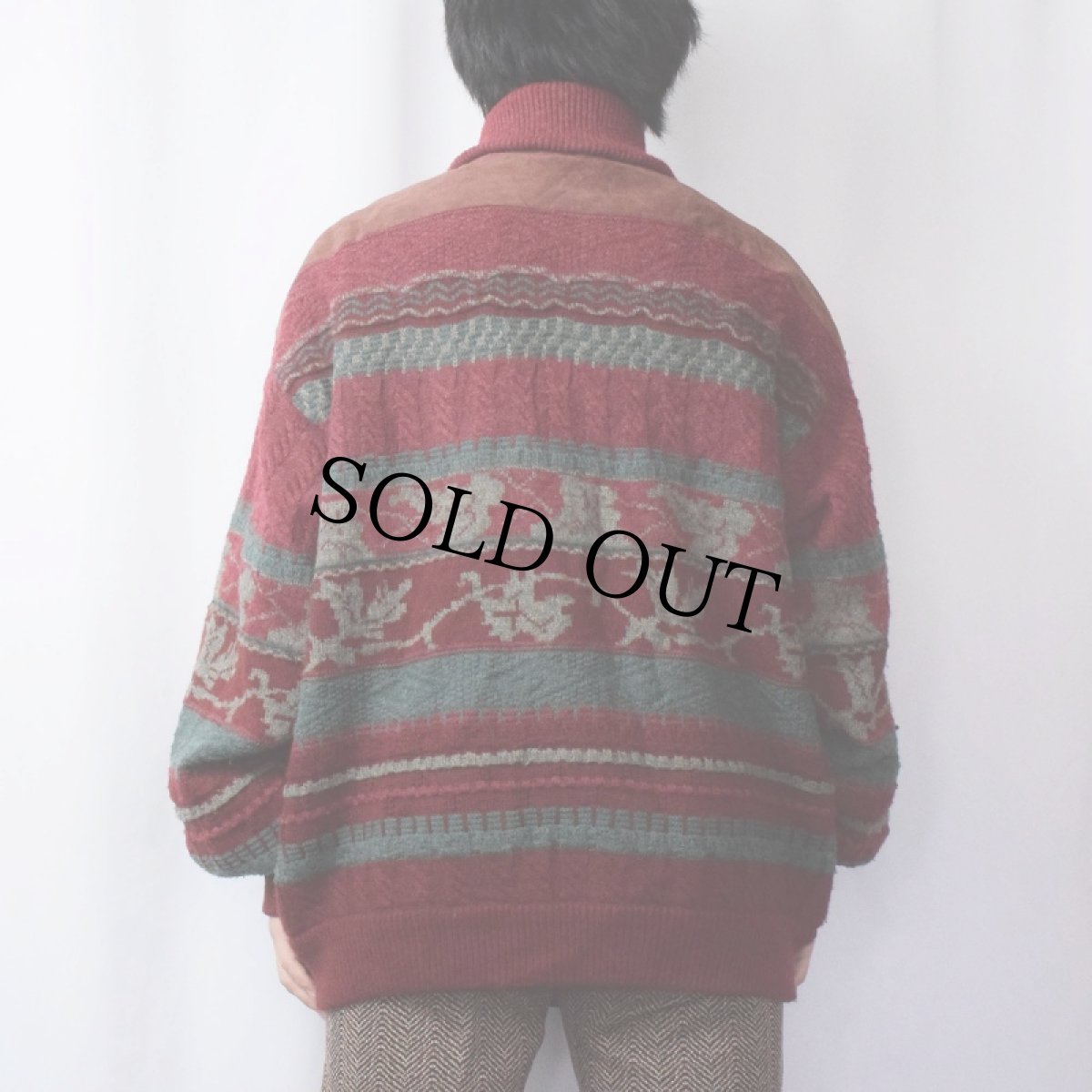 画像3: Umberto Fossati ITALY製 ショールカラー ジャガードニットジャケット (3)