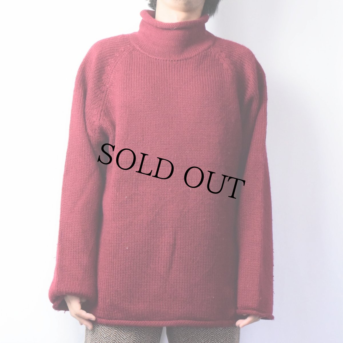 画像2: 90〜2000's J.CREW ロールネック ウールニットセーター XL (2)