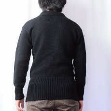 画像3: 40's KNITTED OUTERWEAR Vネックニットセーター BLACK (3)