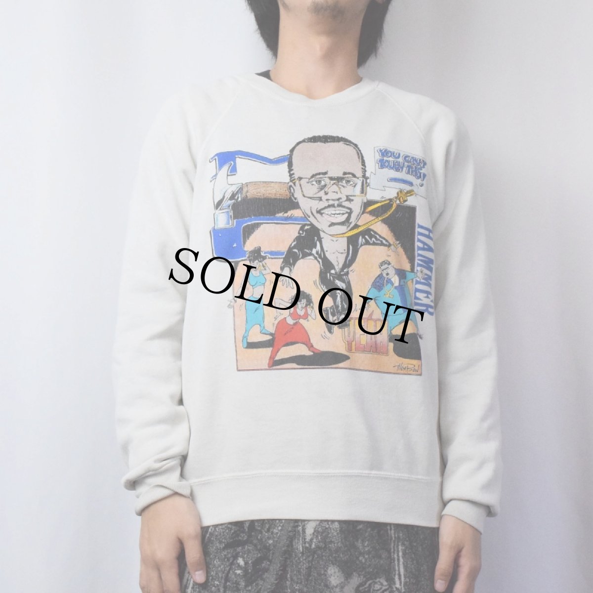 画像2: 80〜90's Lee "MC Hammer" USA製 ヒップホップラグランスウェット L (2)