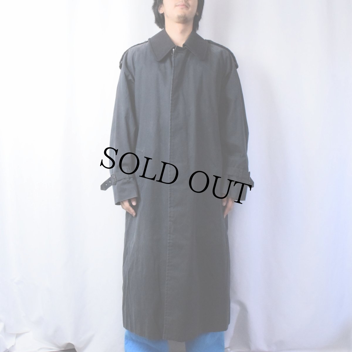 画像2: 80〜90's Burberrys' ウールライナー付き ステンカラーコート BLACK (2)