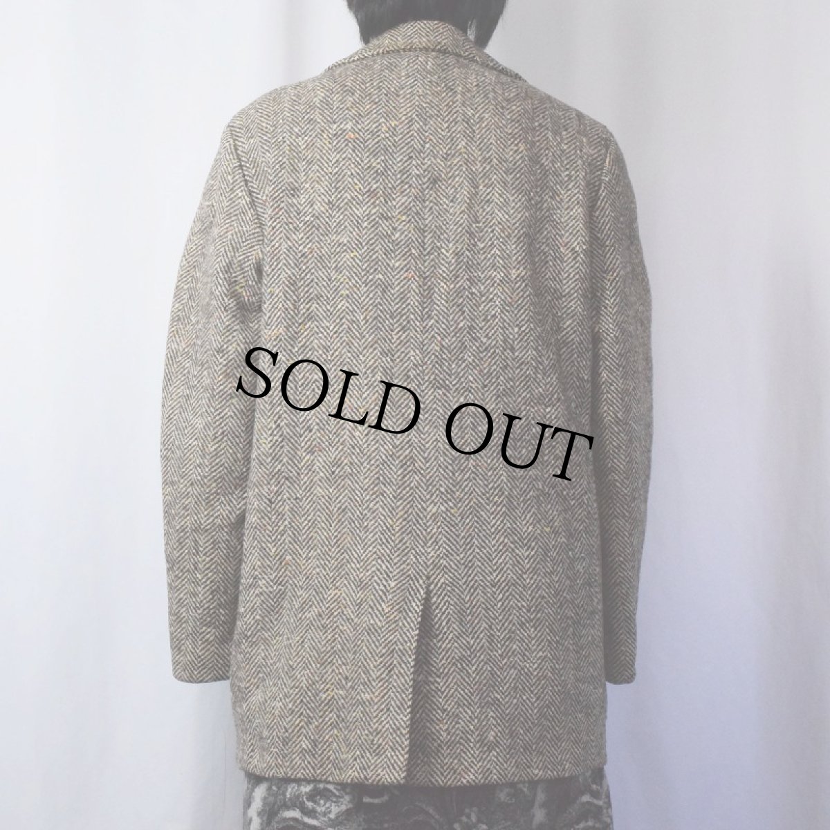 画像3: 50〜60's Happ ヘリンボーン織 カラーネップ混 ウールツイードコート (3)