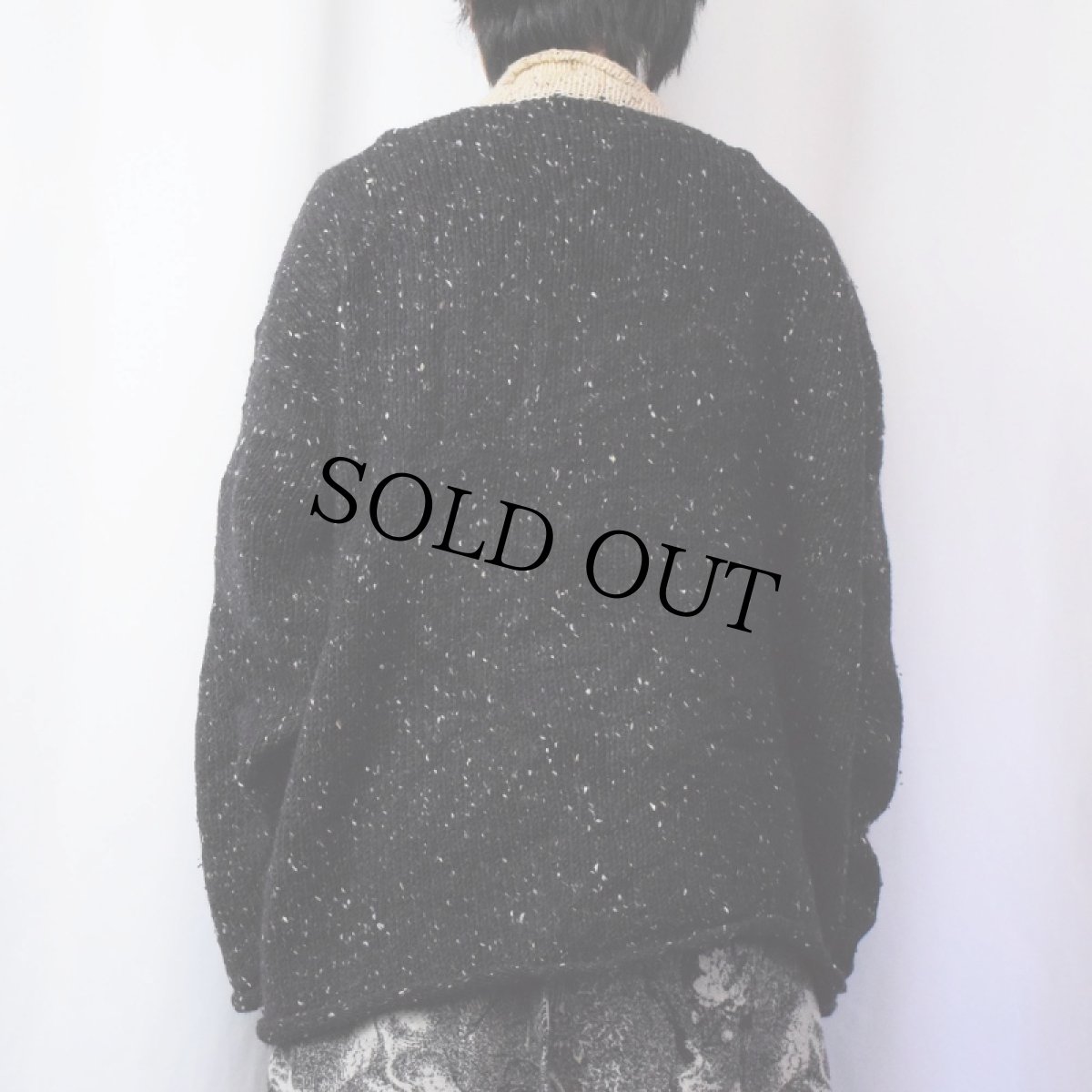 画像3: ROSSAN IRELAND製 ネップ混 ロールネック ウールニットセーター BLACK XXL (3)