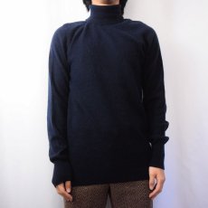 画像2: Acanthe CACHEMIRE カシミア タートルネックニットセーター NAVY M (2)