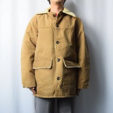 画像2: 70's Carhartt プリントタグ ボアライナー ダック ランチコート SIZE42 (2)