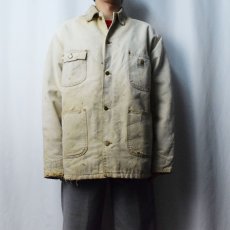 画像2: 70's Carhartt プリントタグ ブランケットライナー ダック ミシガンチェアコート SIZE44L (2)