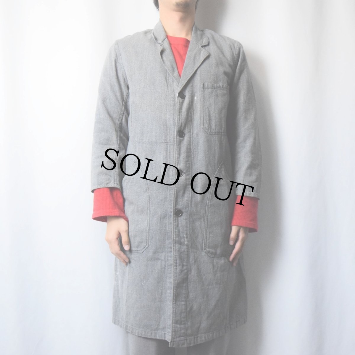 画像2: 50〜60's EURO VETRA "ソルト&ペッパー" アトリエコート SIZE42 (2)