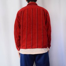 画像3: 50〜60's PILGRIM ドットストライプ柄 ウールシャツ SIZE16-L-16 1/2 (3)