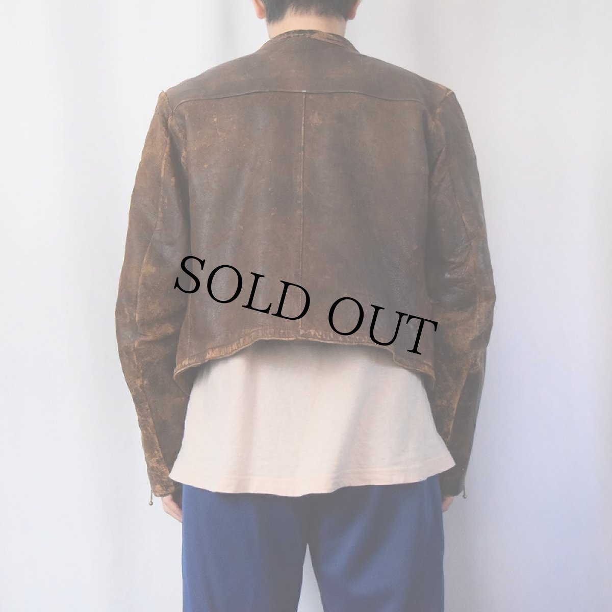 画像3: 〜40's German ダブルブレスト モーターサイクルレザージャケット (3)