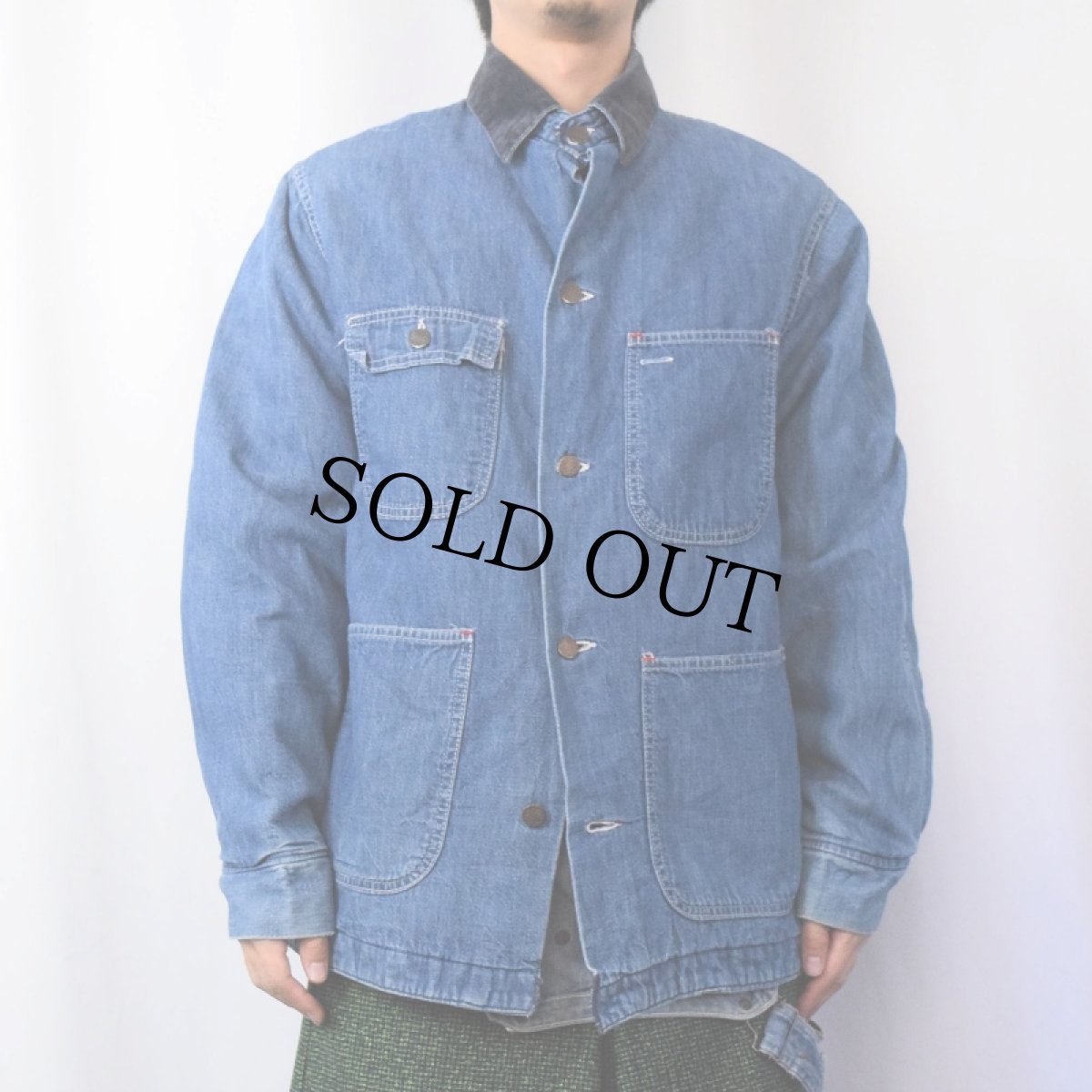 画像2: 70's DEE CEE USA製 ブランケットライナー デニムカバーオール (2)